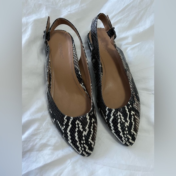 Vionic CRYSTAL JADE Boa Pointed Toe Sling-Back Flats | Black US SZ 8.5 Medium - Picture 1 of 9